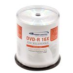 Vinpower Digital DVD-R 4.7GB 16x Silver Top Recordable Media - 100 Disc Cake Box Spindle