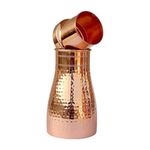 Giftana Copper Water Pot 1000ml with Cup, Copper Pot 1 litre, Pure Copper and Ayurvedic Health Benefits, Tamba Bottle For Home, Office & Travel, Corporate Gift for Employees