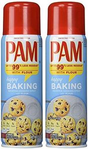 Pam No-Stick Cooking Spray - Happy Baking - With Flour - Net Wt. 5 OZ (141 g) Each - Pack of 2