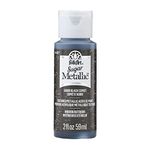 FolkArt Sugar Metallic Acrylic Paint 2oz-Black Comet