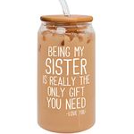 GINGULMINA Sisters Gifts from Sister - Sister Gifts, Gifts for Sister, Sister Gifts for Women - Funny Christmas, Birthday Gifts for Sister, Little, Big Sister, Sister in Law - Sister Can Glass