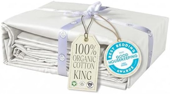 Delilah Home 100% Organic Cotton King Flat Sheet Set, GOTS & Vegan.org Verified, Long Stem 300 TC Sateen Bedding, Non-Synthetic, Deep Pocket Fitted Linen, Lightweight, All-Season, 4 Piece Set - White