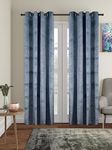 Amazon Brand - Solimo Polyester Velvet FOIL Door Curtains (Pack of 2, 7 FEET, Grey)