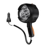 Litmann Pro 2000 Lumens Handheld Spotlights LED Flashlight Searchlights with 12V-24V DC Car Charger Outdoor Floodlight for Camping Fishing Boating Hunting Hiking