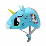 STREETJAM Magic Unicorn Open Face Helmet for Kids, Hard PP Outer Shell, EPS Inner Comfort Linner case, Adjustable Strap & Adjuster Dial, Unisex Helmet, Cycling (Cyan Blue, Medium (8-13 Years))