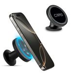 Capes MagLock Car Mount Magnetic Phone Holder Compatible with MagSafe Mounts, iPhone 16/15/14/13/12, 360-Degree Rotation, Dashboard Mount with 3M Adhesive, Strong Magnetic Phone Holder, Metallic Body