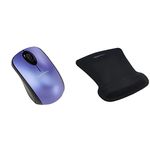 Amazon Basics Gel Mouse Pad with Wrist Rest & Wireless Mouse with Nano Receiver - Blue