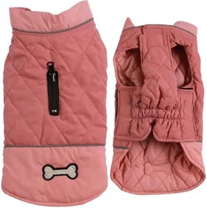 vecomfy Reversible Dog Coats for Small Dogs Waterproof Warm Cotton Puppy Jacket for Cold Winter,Pink XS