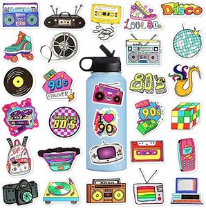 70Pcs 80s 90s Stickers Retro 90s Stickers for Water Bottles 80s 90s Party Decorations Nostalgia Gifts for Adults Waterproof Stickers Packs