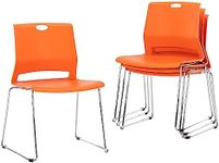 Sidanli Orange Stacking Chairs-Set of 4