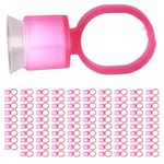 100pcs Pigment Rings, Ink Ring Cup Disposable Microblading Pigment Cup Holder with Sponge Pigment Ring Cup Microblading Ink Cup for Artist, Beauty Salon