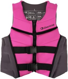 Owntop Swim Jacket Youth 75-125 lbs, Neoprene Swim Vest Kids, Lightweight, Quick-Dry, Buckles Zipper, Kayak, Swimming Training, Boating, Watersports (Fuchsia, L)