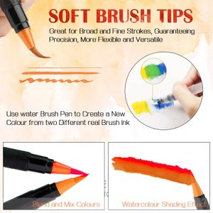 Amteker Watercolour Brush Pens Set – 20 Vibrant Colors for Artists