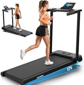 FUNMILY Incline Walking Pad Treadmill with Handle Bar, Folding Treadmills for Home Small, 3.5HP Portable Treadmill with Desk, 350 lbs Weight Capacity, Walking Pad with Remote Control and LED Display