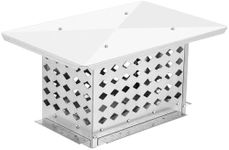 MERXENG 8" x 13" Chimney Cap, 304 Stainless Steel Fireplace Chimney Cover Flue Caps, with Adjustable Metal Strips, Screws & Gloves