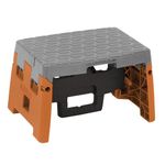 Cosco (Black, Orange, and Gray) - 1 Step Moulded Folding Step Stool, Type 1A, Black, Orange, and Grey