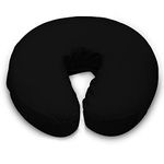 LONDON LINENS Soft & Heavy Microfiber Massage Tables Face Cradle Covers (4, Black)