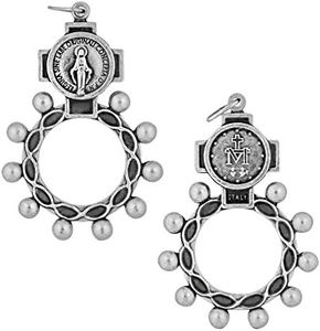 Venerare 2" Traditional Rosary Ring | 6 Dual Holy Subjects | Prayer Accessories for Confirmation | Christian Home Goods, Metal enamel