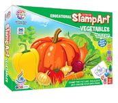 Ratna's Educational Art & Craft Stamp Art Vegetable Big with 12 Different Vegetable Stamps for Kids Ages 4+