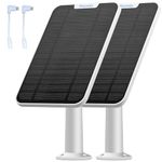 4W Solar Panel Charging Compatible with Eufycam 3/3C/2C/2C Pro/2/2 Pro/E20/E40/E/S40/S220/S300/L40, with 13.1ft Waterproof Charging Cable, IP65 Weatherproof,Includes Secure Wall Mount (2-Pack(White))