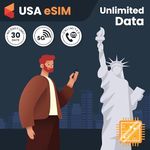 USA Travel 5G/4G eSim Card - T-Mobile eSim with Unlimited Data, Calls & Texts for 30 Days in USA & Hawaii. Unlimited 4G/5G Data. USA Phone Number. for Travellers to USA with Compatible Mobile Phones