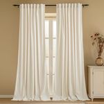 StangH Elegant Ivory Velvet Curtains Light Dimming Wedding Backdrops 90 inches Long, Luxury Back Tab Panels Temperature Balance for Kids Nursery Soundproof for Living Room, W62x L90, 2 Panels