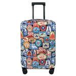 Explore Land Travel Luggage Cover Suitcase Protector Fits 18-22 Inch Luggage (Landmark Sticker, S)