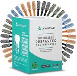80 Prepasted Disposable Toothbrushes Individually Wrapped - Single Use Pre Pasted Disposable Toothbrushes with Toothpaste Built In - Waterless Toothbrush for Travel, Airbnb Guests, Hotel, & Camping