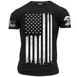 Patriotic Shirts for Men American Flag T-Shirt L Black