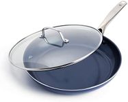 Blue Diamond Cookware Diamond Infused Ceramic Nonstick 12" Frying Pan Skillet with Lid, PFAS-Free, Dishwasher Safe, Oven Safe, Blue