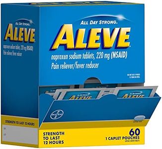 Aleve Pain Reliever & Fever Reducer Naproxen Sodium Caplets, Body Pain Relief, Arthritis Pain Relief, Pain Medicine for Adults and Children Ages 12 and Up, 60 Individual Pouches