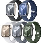 5 Pack Soft Silicone Straps Compatible with Apple Watch Ultra 2 Band 49mm 45mm 44mm 46mm 42mm 41mm 40mm 38mm Men Women, Maledan Sport Bands Bracelet for iWatch Bands Ultra SE Series 10 9 8 7 6 5 4 3