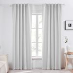 Deconovo Solid Blackout Curtains Back Tab and Rod Pocket Curtains - Blackout Curtains for Living Room, Light Blocking Curtains 42x84 inch, Silver Grey, 2 Panels