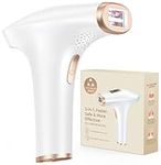 Glattol IPL Laser Hair Removal - Faster & Painless & Smooth, 3-in-1 Hair Removal Device with 9 Levels, Max 17.6J, 999,900 Flashes for Whole Body Treatment at Home, White Gold