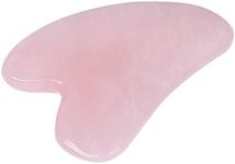 Loveliome Gua Sha Crystal Jade Stone Board for Skincare, Scraping Face Back Massage Relax Therapy Trigger Point Treatment (Rose Quartz)