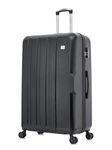 FLYMAX 24" Medium Suitcase Super Lightweight 4 Wheel Spinner Hard Shell ABS Luggage Hold Check in Travel Case 65 Litre Black