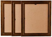 Amazon Brand - Solimo Collage Square Rectangular Photo Frames, Set Of 3, Wall Hanging (3 Pcs - 8X10 Inch), Golden ,Synthetic Wood