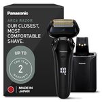 Panasonic ESLS9A Luxury 6-Blade Waterproof Electric Shaver for Men with Charging Station, Black