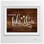 Andaz Press Wedding Party Signs, Rustic Wood Print, 8.5-inch x 11-inch, Please Take One, 1-Pack