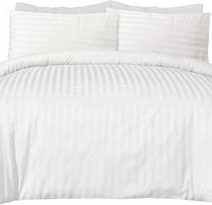 HIGH LIVING Bedding Double Duvet cover set with Pillow cases - Soft Microfibre Polyester Quilt Cover Set (Double White)