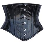 Women Double Steel Boned Heavy Duty Underbust Waist cincher Training Shaper costume PVC Corset (2XS (For body Waist 24"-25"))