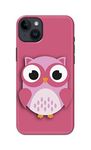 PRINTFIDAA Printed Hard Back Cover Case for Apple iPhone 14 Back Cover (Owl Pink) -1301