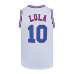 CNALLAR Mens Basketball Jerseys #10 Lola Space Movie Jersey Shirts White/Black, White, S