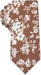 Mantieqingway Men's Skinny Ties Cotton Floral Print Neck Tie for Weddings, Groom, Groomsmen, Missions, Dances Corbata