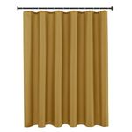 Biscaynebay Hotel Quality Fabric Shower Curtain Liner 72 Inch by 72 Inch, Gold Water Resistant Bathroom Curtains Rust Resistant Grommets & Weighted Bottom Hem Machine Washable