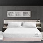 Teddy Fleece Fitted Bed Sheet Extra Deep 30cm Teddy Fleece Warm and Cosy White Fitted Bed Sheet Double 135cm x 190cm + 30cm Approximate