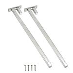 Volo Adjustable Stainless Steel F Type Glass Shelf Bracket Square 10" for 6mm/ 8mm/ 10mm/ 12mm Glass-Pack of 2 Pieces