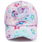 WAWSAM Girls Unicorn Baseball Cap Kids Trucker Hat Youth Cute Adjustable Snapback Cap for Sports Travel Hiking Toddler Girls Baseball Golf Hat (Light Pink)