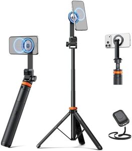 EUCOS 63" Magsafe Tripod, Tripod for iPhone & Magnetic Selfie Stick Tripod with Remote, Strong Magnetic Phone Holder for Magsafe, Extendable Phone Tripod Stand for iPhone/Android