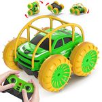 MaxTronic Fast Direct Charging Remote Control Cars, 360° Flip Waterproof Stunt Car with ON/OFF Cool LED, Monster Truck 2.4GHz 4WD Indoor Outdoor Kids RC Toy Gift ideas for Boys Girls